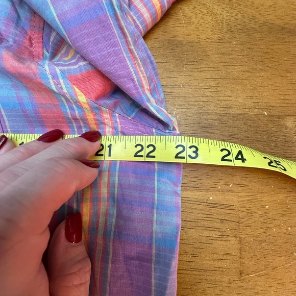 J. Crew Madras Plaid Shirt and Short Set L - Picture 11 of 14